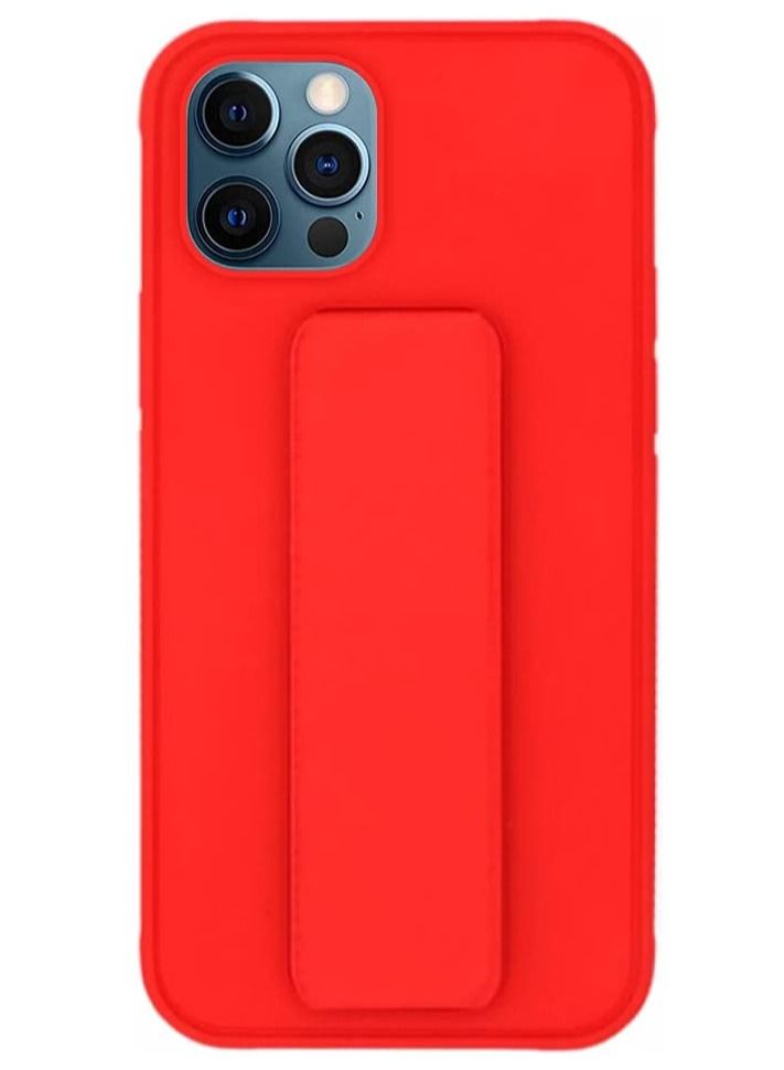 VITION Case Cover For iPhone 12 Pro Max, Finger Grip Phone Holder Case Car Magnetic Multi-function 3 in 1 Shockproof Back Cover Protective Case (iPhone 12 Pro Max Red) - Image 2