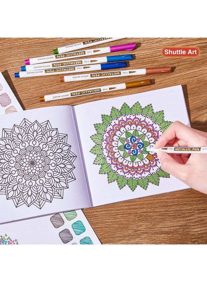 Shuttle Art Metallic Marker Pens, 30 Colors Metallic Paint Markers With 1 Coloring Book Fine Point For Diy Card, Calligraphy, Art And Crafting Projects, Works Great On Black Paper, Scrapbooks, Rock - Image 5