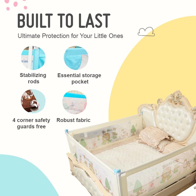 Safe-O-Kid حاجز سرير مصمم SAFE-O-KID® مع ضمان لمدة سنة، بيج (5 أقدام/152 سم) عبوة من 1 - Image 3