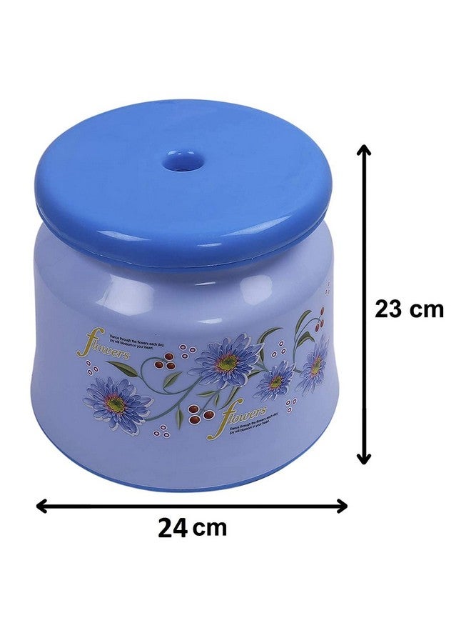 Kuber Industries Pack of 1 Bathroom Stool|Plastic Stool for Bathroom|Anti-Slip with Strong Bearing|Solid Surface & Unbreakable Material|Blue - Image 5