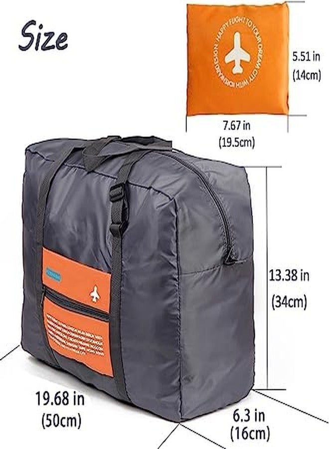 Flywind حقائب سفر قابلة للطي ومقاومة للماء من فلاي ويند، مزودة بسحاب، حقيبة خفيفة الوزن لتنظيم الملابس وتخزين الأمتعة، مناسبة للأعمال والأنشطة الخارجية والتخييم والسفر (برتقالي) - Image 2