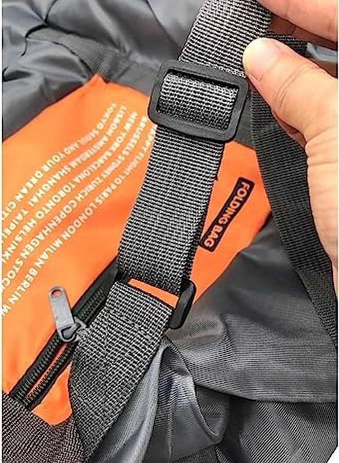 Flywind حقائب سفر قابلة للطي ومقاومة للماء من فلاي ويند، مزودة بسحاب، حقيبة خفيفة الوزن لتنظيم الملابس وتخزين الأمتعة، مناسبة للأعمال والأنشطة الخارجية والتخييم والسفر (برتقالي) - Image 3