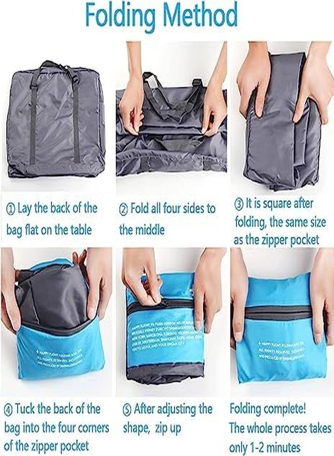 Flywind حقائب سفر قابلة للطي ومقاومة للماء من فلاي ويند، مزودة بسحاب، حقيبة خفيفة الوزن لتنظيم الملابس وتخزين الأمتعة، مناسبة للأعمال والأنشطة الخارجية والتخييم والسفر (برتقالي) - Image 4