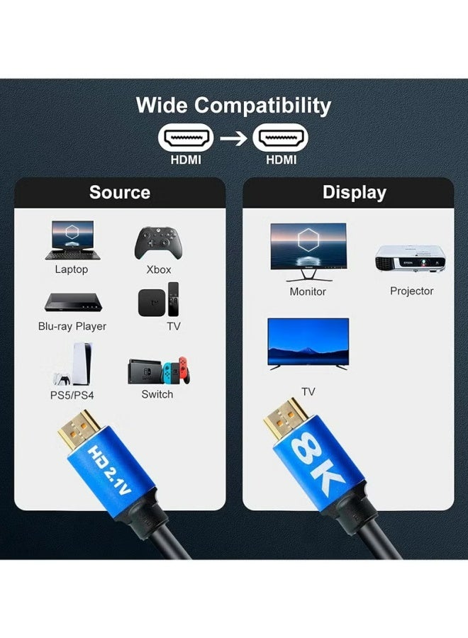 8K HDMI Cable 2.1 48Gbps TV Computer Set-top Box PS4 PS5 Connection Cable 8K 60Hz 4K 120Hz - Image 3