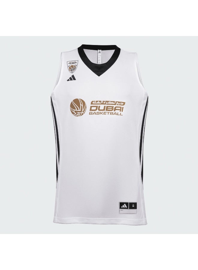 adidas Originals Adidas Dubai Bb Home Jersey Men White Basketball Shorts For Men Xs - Image 1