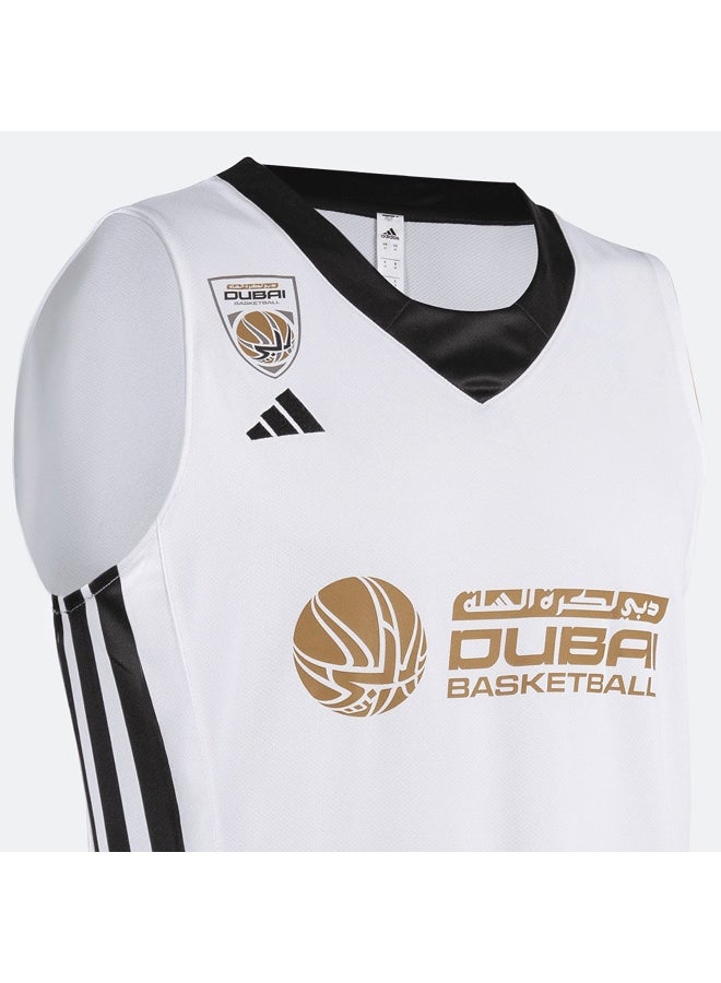 adidas Originals Adidas Dubai Bb Home Jersey Men White Basketball Shorts For Men Xs - Image 4