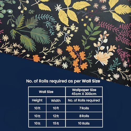 HOMEMATES Vintage Floral Peel and Stick Wallpaper Boho Floral Self-Adhesive Contact Paper for Bedroom, Wardrobe, Desktop – 45 x 304cm Removable Flower Wall Sticker (Vintage Black Flower) - Image 5