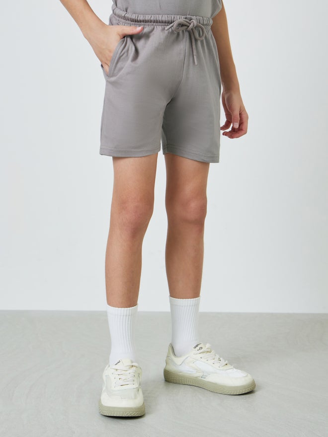 Styli Kids Grey Oversized T-Shirt and Shorts Set - Image 5