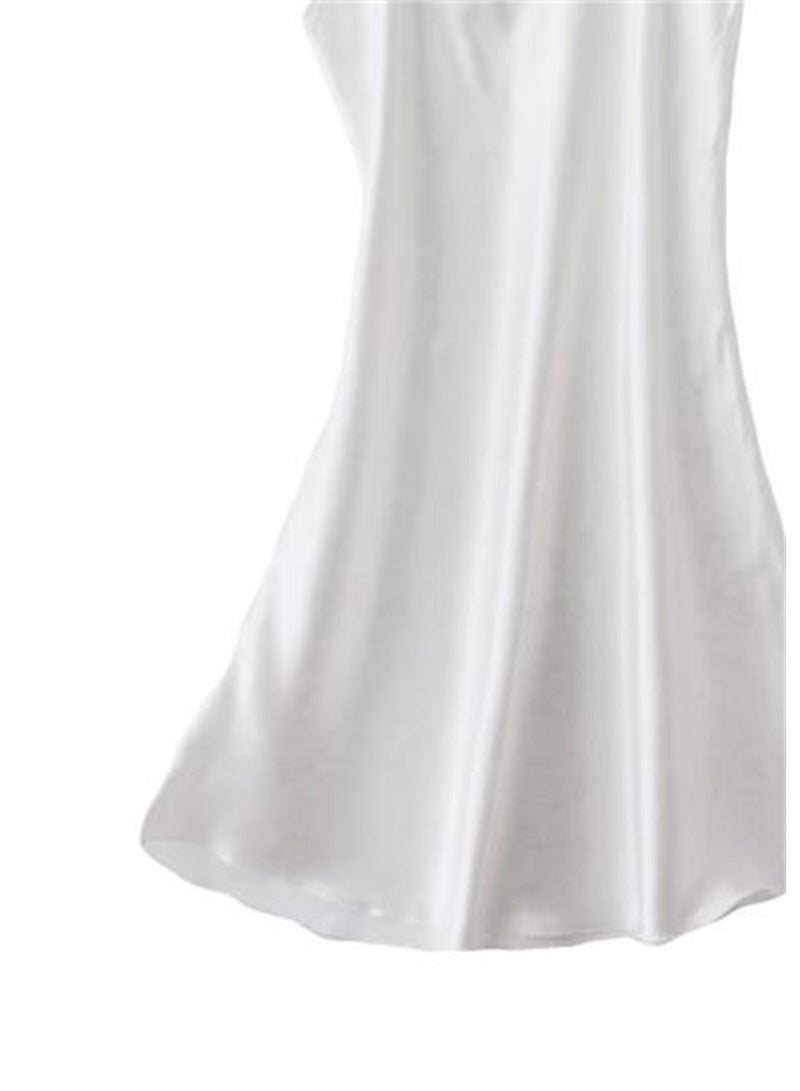 Ice silk pajamas women's suspender pajamas thin solid color pajamas - Image 3
