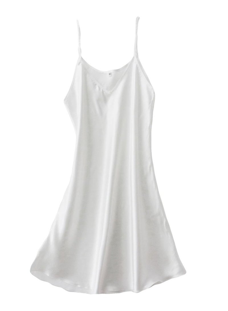 Ice silk pajamas women's suspender pajamas thin solid color pajamas - Image 1