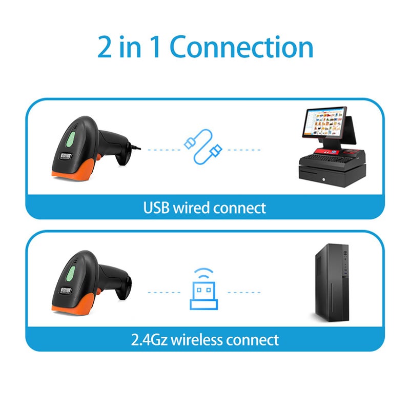 U20 ماسح الباركود المحمول، ماسح USB سلكي لقراءة الرموز أحادية وثنائية الأبعاد وQR مزوحساس CMOS، مناسب للمتاجر والمستودعات والدفع عبر الهاتف المحمول، بتوصيل USB 2.0 و4G. - Image 5