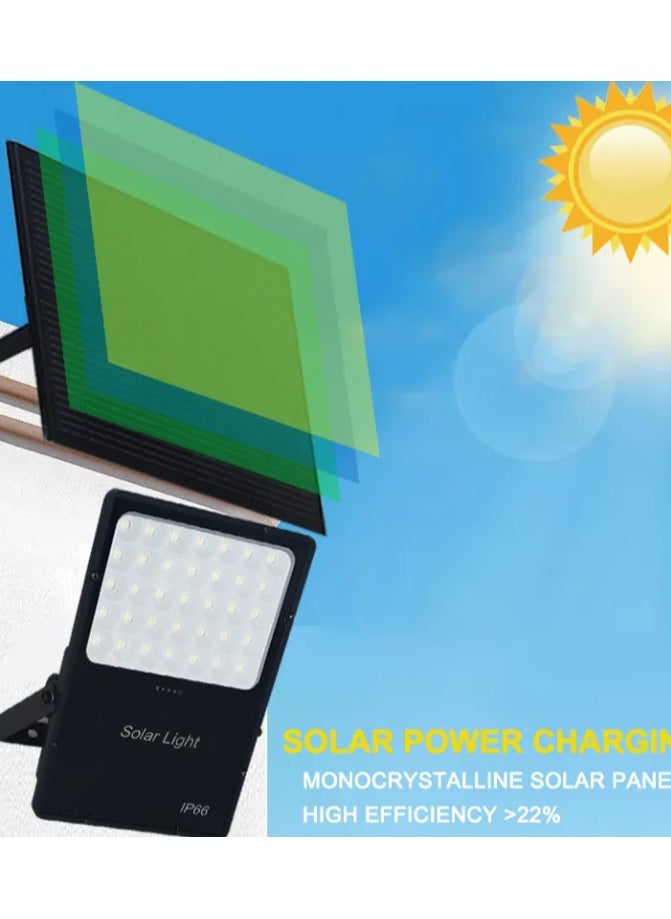 هاكوز - كشاف طاقة شمسية خارجي مقاوم للماء IP65 من الألومنيوم فائق السطوع LED للفناء 400 واط - Image 1