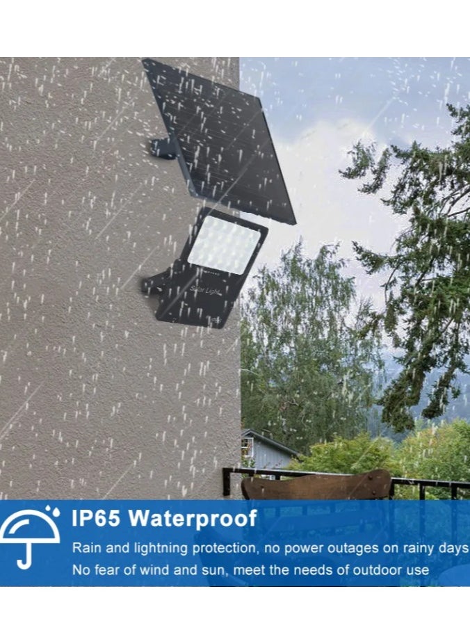 هاكوز - كشاف طاقة شمسية خارجي مقاوم للماء IP65 من الألومنيوم فائق السطوع LED للفناء 400 واط - Image 1