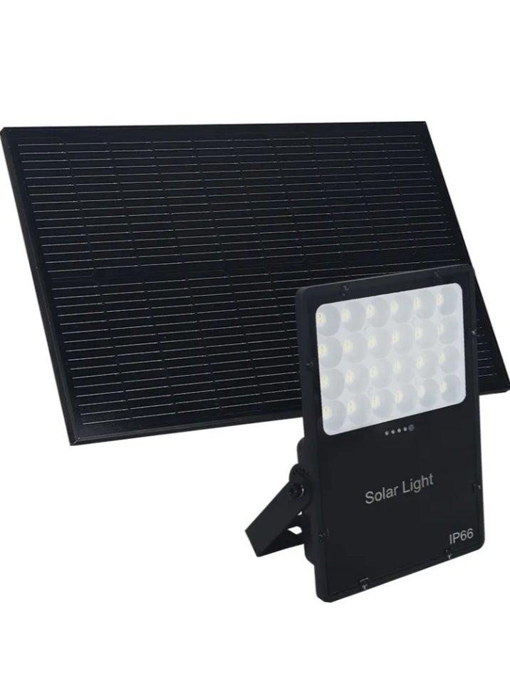 هاكوز - كشاف طاقة شمسية خارجي مقاوم للماء IP65 من الألومنيوم فائق السطوع LED للفناء 400 واط - Image 1