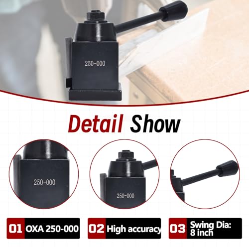 findmall 6Pcs OXA 250-000 Wedge Type Tool Post Set Quick Change Tool Post Set Lathe Holder OXA Tool Post Set Fit for Lathe - Image 4
