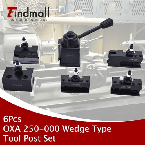 findmall 6Pcs OXA 250-000 Wedge Type Tool Post Set Quick Change Tool Post Set Lathe Holder OXA Tool Post Set Fit for Lathe - Image 2