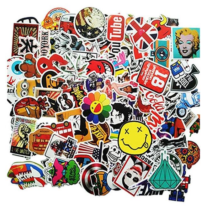 100-Piece Waterproof Stickers Pack for Fashion Laptop Decals Water Bottle Cars Motorcycle Bicycle Bumper Skateboard Luggage Phone Case DIY Decoration Logo Books - Image 1