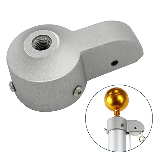NQ Flag Pole Truck with Nylon Pulley for 1.6" to 2" Diameter USA Flag Poles,Heavy Duty Flag Pole Halyard Truck,Aluminum Alloy Flag Pole Truck (2", Sliver) - Image 1
