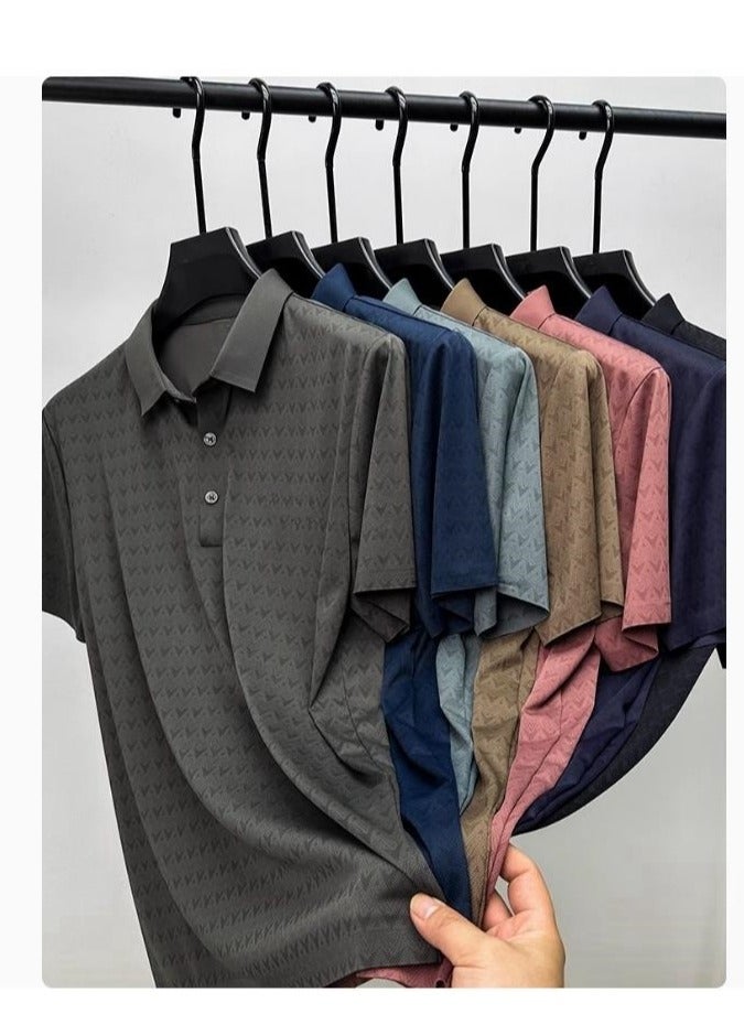 Men's High-End Short Sleeved T-Shirt Polo Shirt - Image 2