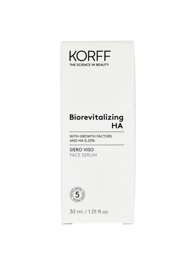 Korff Biorevitalizing HA Face Serum 30ml Deep Hydration Anti Aging Care Restores Skin Density Elasticity and Radiance Lightweight Fast Absorbing Hyaluronic Acid Formula - Image 2