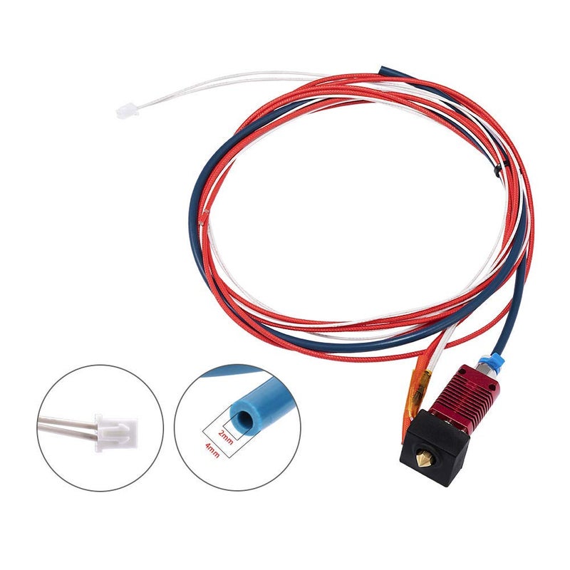 Comgrow ترقية رأس الطباعة Ender 3، طابعة مُجمعة مع أنبوب PTFE من كابريكورن لطابعة Creality Ender 3 Pro/Ender 3 V2 مع غطاء سيليكون×3، فوهة Ender 3 بحجم 0.4 مم×3 وزوجين من الموصلات الهوائية - Image 3