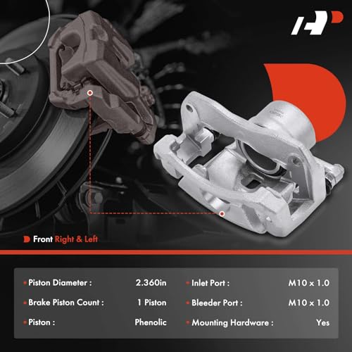 A-Premium Disc Brake Caliper Assembly with Bracket Compatible with Select Hyundai Models - Sonata 2011 2012 2013 2014, L4 2.0L/2.4L - Front Driver and Passenger Side, 2-PC Set - Image 2