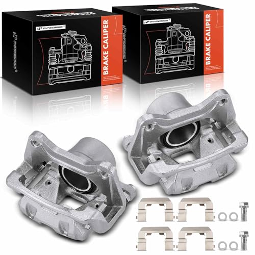 A-Premium Disc Brake Caliper Assembly with Bracket Compatible with Select Hyundai Models - Sonata 2011 2012 2013 2014, L4 2.0L/2.4L - Front Driver and Passenger Side, 2-PC Set - Image 1