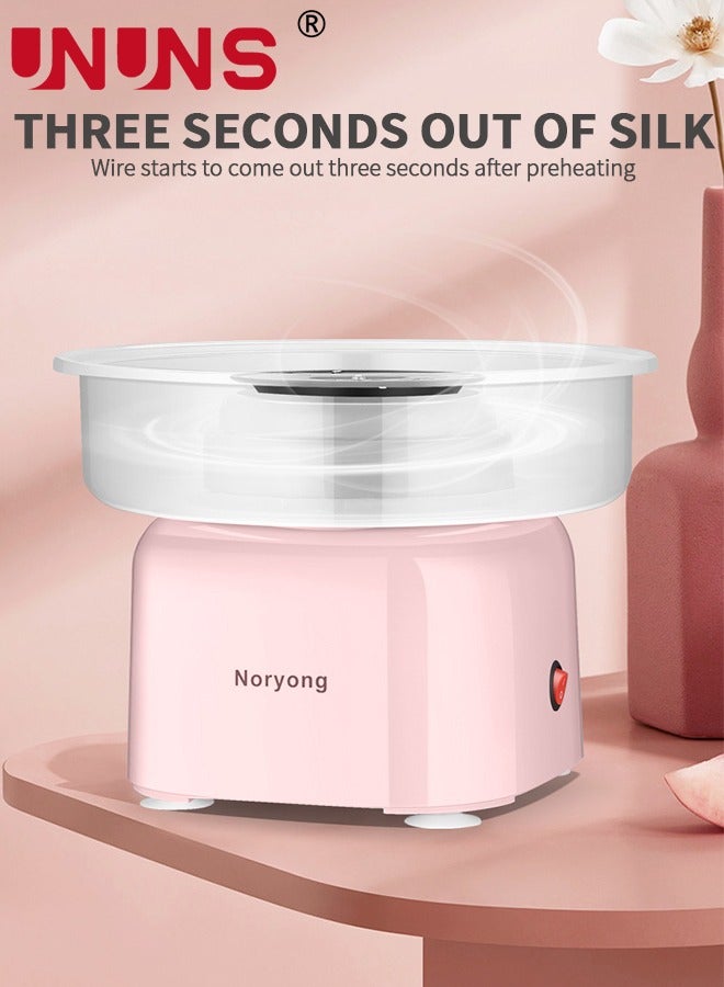 UNUNS Cotton Candy Machine,Cotton Candy Maker Machine With Splash Prevention Bowl For Home Kids Birthday Family Party,Pink - Image 4