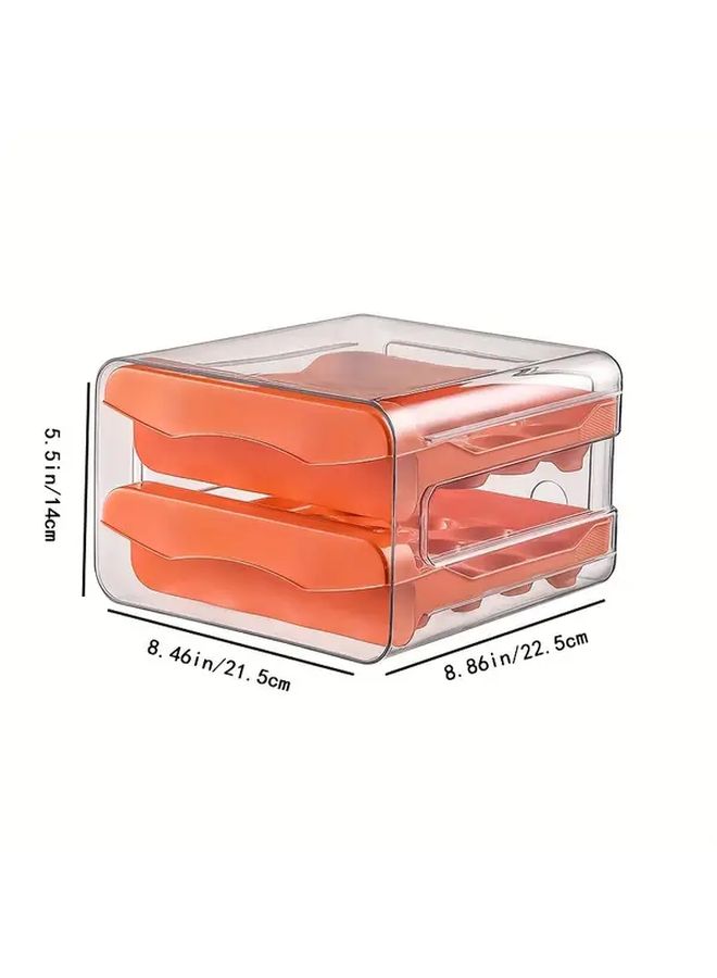 Gray Stackable 2 Layer Drawer Egg Storage Organizer For RV Refrigerator - Image 4