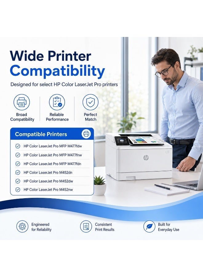 NEXUVA ROXY 410A/410X (set) Compatible toner Cartridges for, CF410AX/A CF411A CF412A CF413A M477FDW Toner Cartridge for HP Laserjet Pro MFP M477fdw M477fnw M477fdn Pro M452dn M452dw M452nw - Image 5