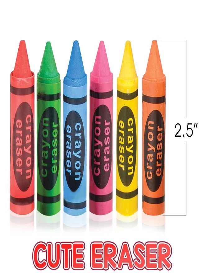 ArtCreativity 2.5 Inch Crayon Erasers for Kids - Mini Erasers Bulk Set of 36 - Durable Pencil Rubbers in Assorted Colors - School Stationery Supplies - Birthday Party Favors for Kids, Classroom Prize - Image 4
