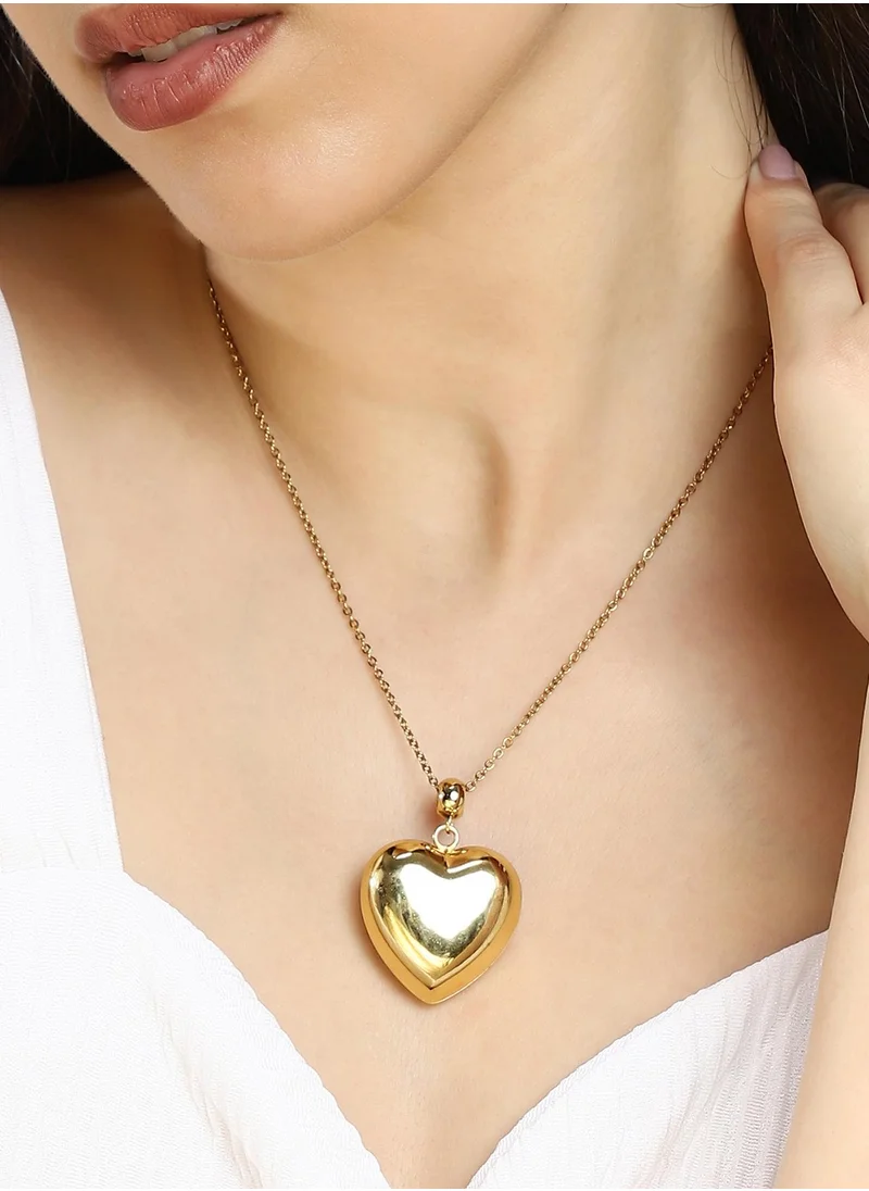 SOHI SOHI Women's The Balloon-Coeur Pendant Necklace For Casual Wear | California Gold Colour | Alloy Material | Lobster Clasp Closure | MetallicNecklace | Pendant Necklace For Women & Girls