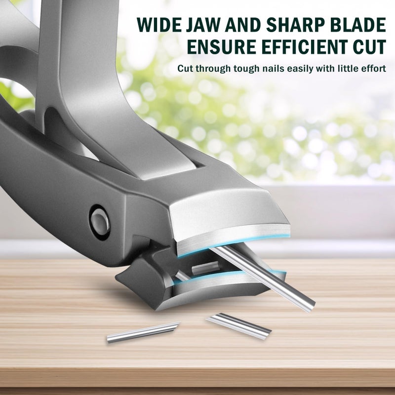 FVION Innovative angled Head Toenail Clippers, Professional Ingrown Toe Nail Clippers for Thick Nails Seniors, Slanted Nail Clippers with Catcher, Pedicure Toenail Cutters Toenail Scissors - Image 3