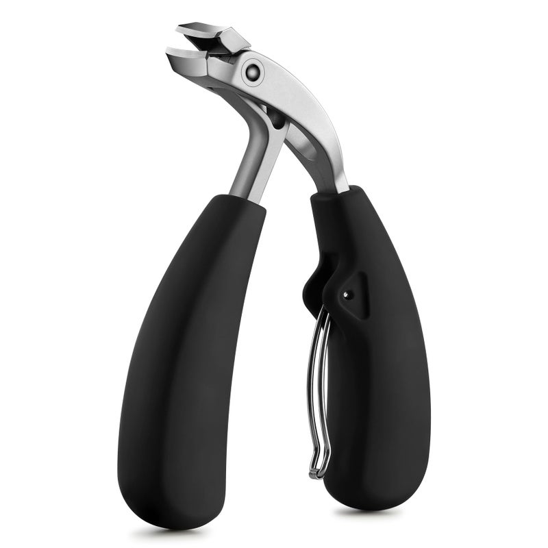 FVION Innovative angled Head Toenail Clippers, Professional Ingrown Toe Nail Clippers for Thick Nails Seniors, Slanted Nail Clippers with Catcher, Pedicure Toenail Cutters Toenail Scissors - Image 1