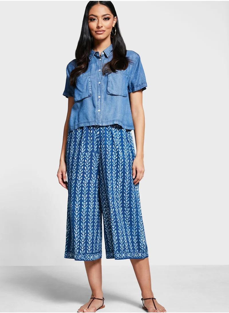 Fabindia Cotton Printed Culotte Pant