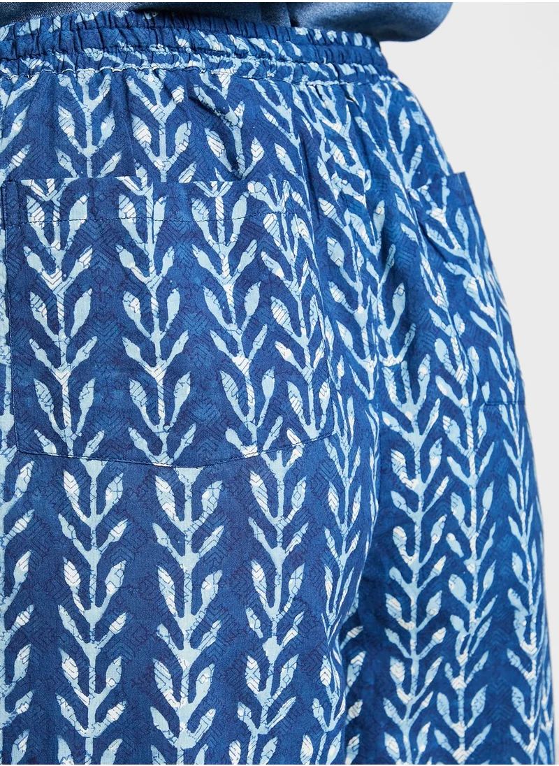 Fabindia Cotton Printed Culotte Pant