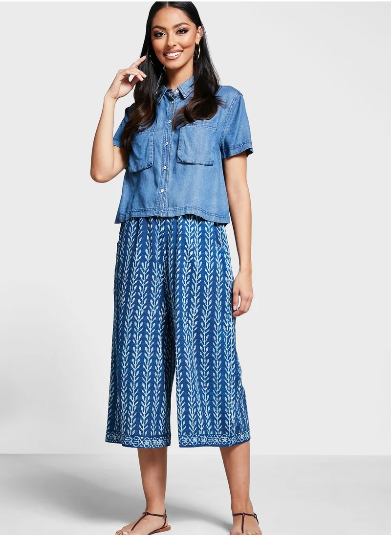 Fabindia Cotton Printed Culotte Pant