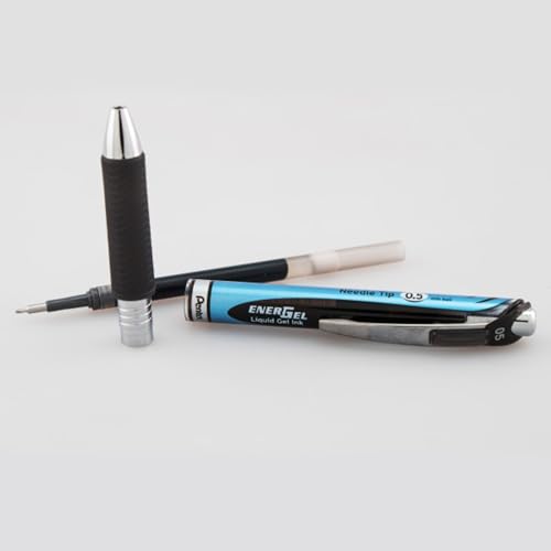 Pentel EnerGel RTX Retractable Liquid Gel Pen, (0.5mm) Needle Tip, Fine Line, Black Ink, 12 Pack Window Box - Image 3