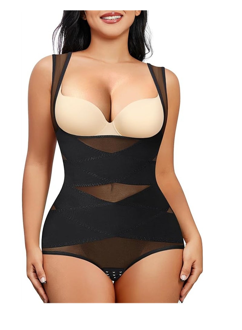 SYOSI Thong Shapewear Bodysuit for Women Black Tummy Control Body Shaper Seamless Waist Trainer Tummy Control Shaper Tops Body Suit Corset Stomach Girdles Size L - Image 1