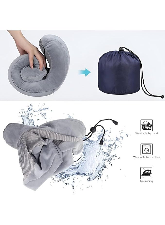 Lightweight Memory Foam Travel Neck Pillow, Ergonomic U-Shaped Design for Cars, Flights & Daily Commute, Soft Comfortable Portable Support Cushion - Image 3