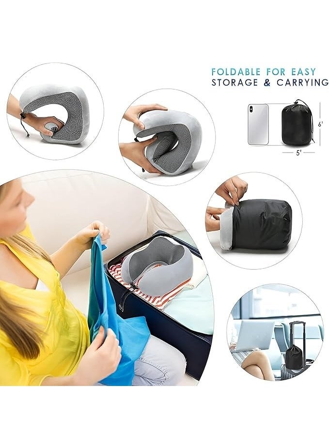 Lightweight Memory Foam Travel Neck Pillow, Ergonomic U-Shaped Design for Cars, Flights & Daily Commute, Soft Comfortable Portable Support Cushion - Image 2