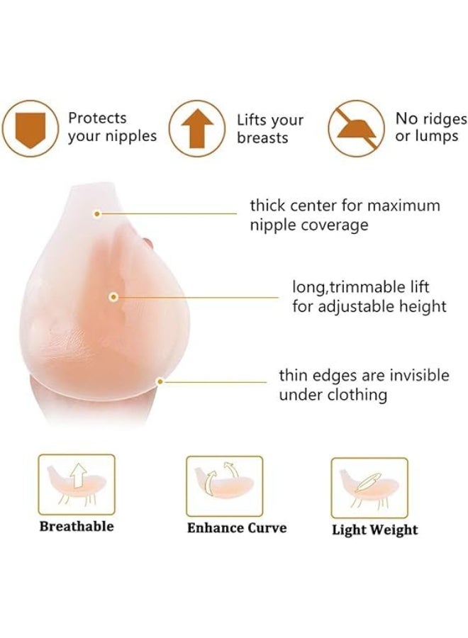 Sticky Bra Silicone Adhesive Bra for Women Invisible Bras for Backless Strapless Dress Nippless Covers Push Up Bra, M  - Image 3
