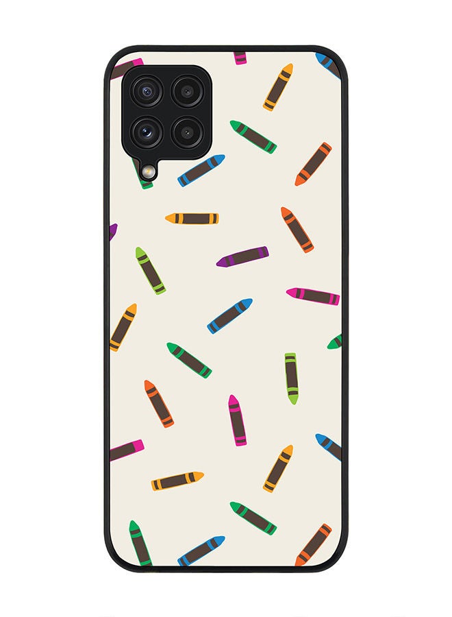 Stylizedd Rugged Black edge case for Samsung Galaxy A22 (LTE/4G)  Slim fit Soft Case Flexible Rubber Edges Anti Drop TPU Gel Thin Cover - Crayon Pary  - Image 1