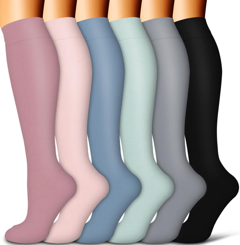 COOLOVER Copper Compression Socks for Women and Men(6 Pairs)-Best Support for Running, Athletic, Nursing, Travel - Image 1
