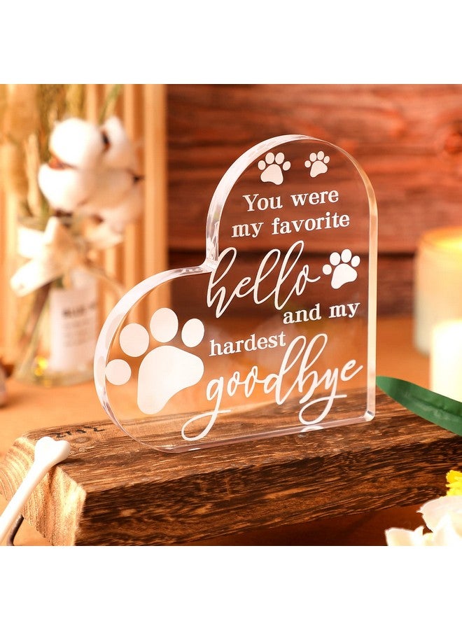 Chunful Chunful PET Memorial Gift Dog Sympathy Gift for Loss Bereavement Crystal Acrylic Heart Decor Remembrance Cat Memorial Crystal Acrylic Heart Condolence for Loss of Loved One  - Image 2