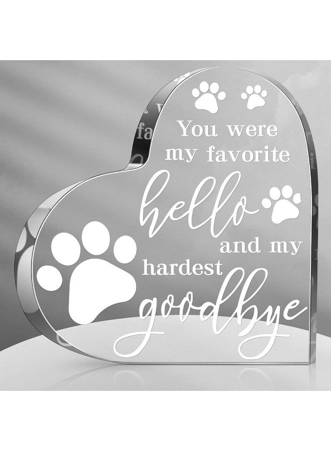 Chunful Chunful PET Memorial Gift Dog Sympathy Gift for Loss Bereavement Crystal Acrylic Heart Decor Remembrance Cat Memorial Crystal Acrylic Heart Condolence for Loss of Loved One  - Image 1