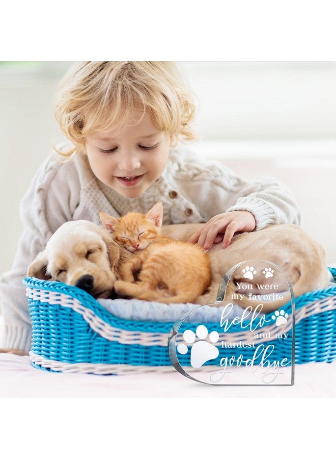 Chunful Chunful PET Memorial Gift Dog Sympathy Gift for Loss Bereavement Crystal Acrylic Heart Decor Remembrance Cat Memorial Crystal Acrylic Heart Condolence for Loss of Loved One  - Image 4