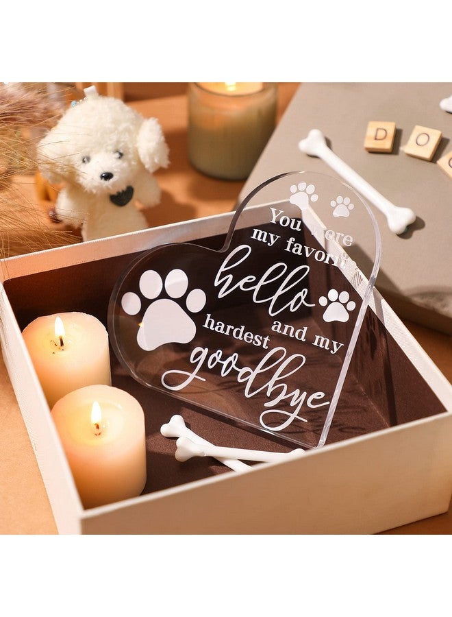 Chunful Chunful PET Memorial Gift Dog Sympathy Gift for Loss Bereavement Crystal Acrylic Heart Decor Remembrance Cat Memorial Crystal Acrylic Heart Condolence for Loss of Loved One  - Image 5