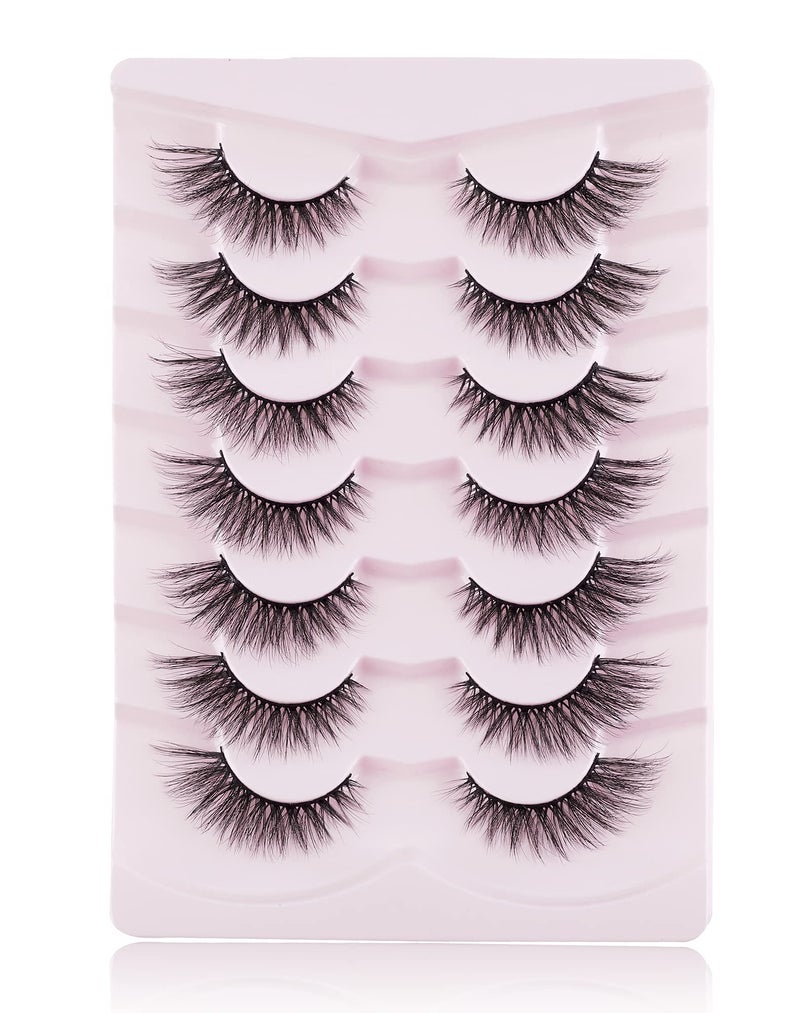 Onlyall Cat Eye Lashes Mink Lashes Fluffy Eyelashes Cat Eye False Lashes Fox Eye Lashes 7 Pairs F02 - Image 5