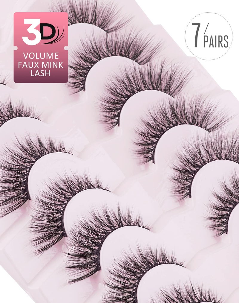Onlyall Cat Eye Lashes Mink Lashes Fluffy Eyelashes Cat Eye False Lashes Fox Eye Lashes 7 Pairs F02 - Image 3